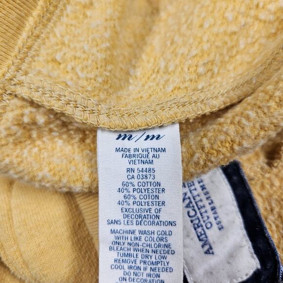 American Eagle Y2K Sweatpants Womens Medium Fleece Low Rise Yellow Mallcore - Picture 4 of 15